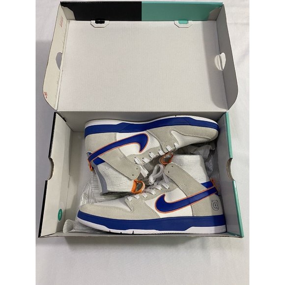 New Mens Size 9 White Nike SB Dunk High Elite Medicom Toy Bearbrick Skate Shoes main image 7